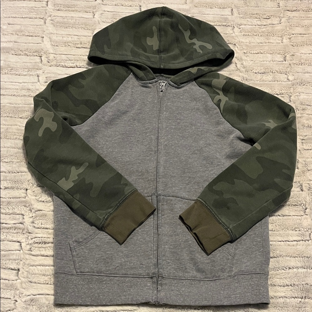 Jumping Beans Green and Gray Camo Hoodie